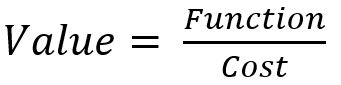 Value Function Over Cost