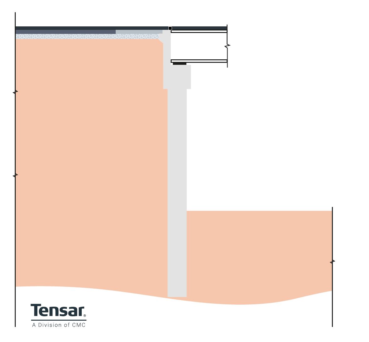Embedded bridge abutment graphic