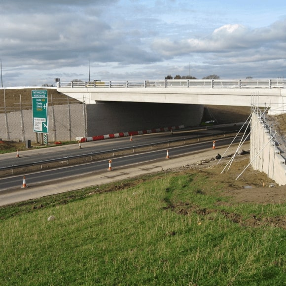 A bridge design where all deck loads are transferred onto reinforced soil abutments.